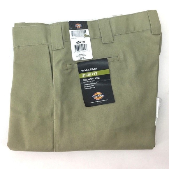 men's slim straight khaki pants
